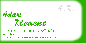 adam klement business card